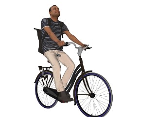 骑<em>自行车</em>的人精细人物模型(6)